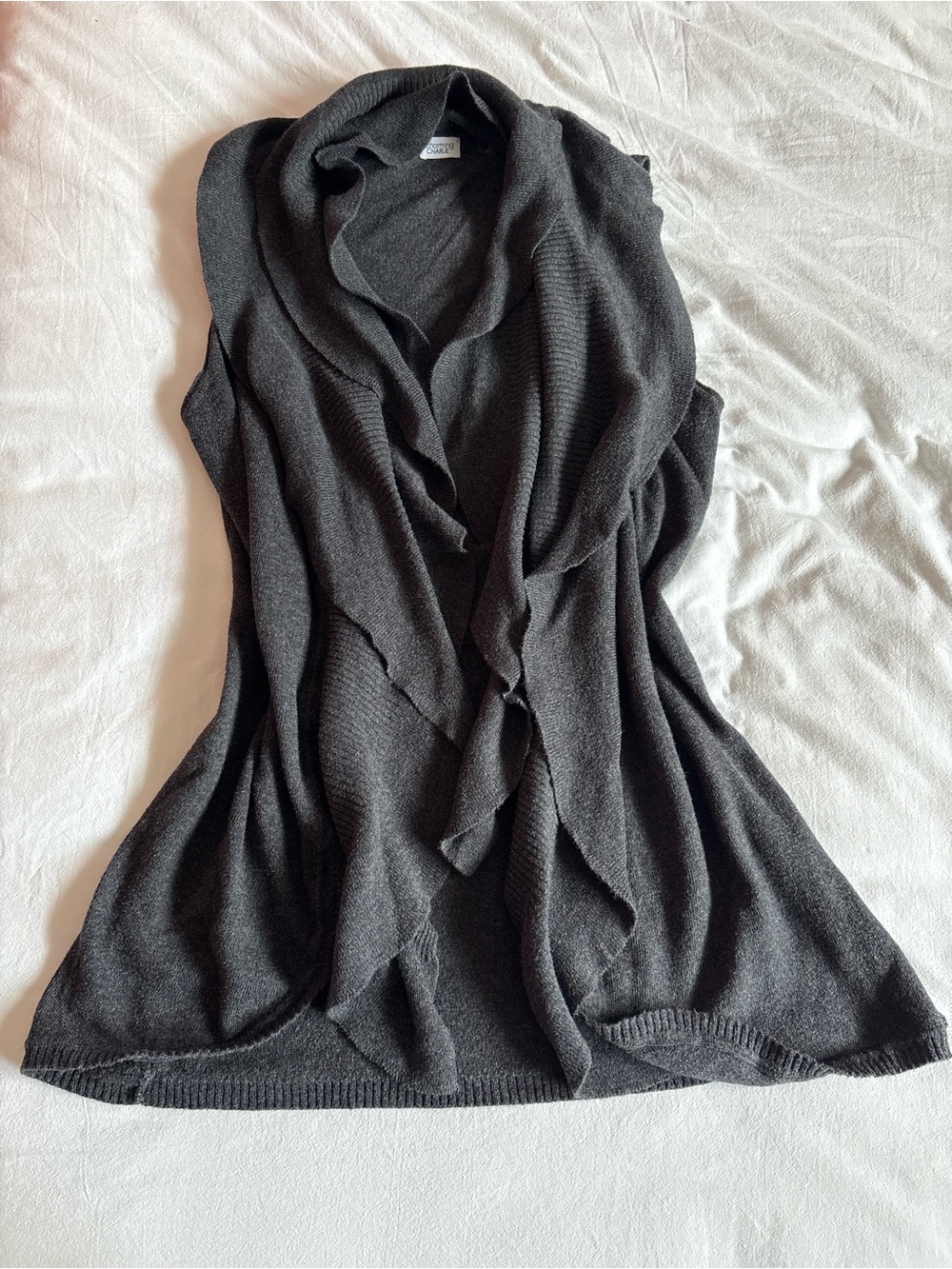 Dark Gray Avant-garde Dark Academia Bella Swan Fall Ruffles Sweater Vest